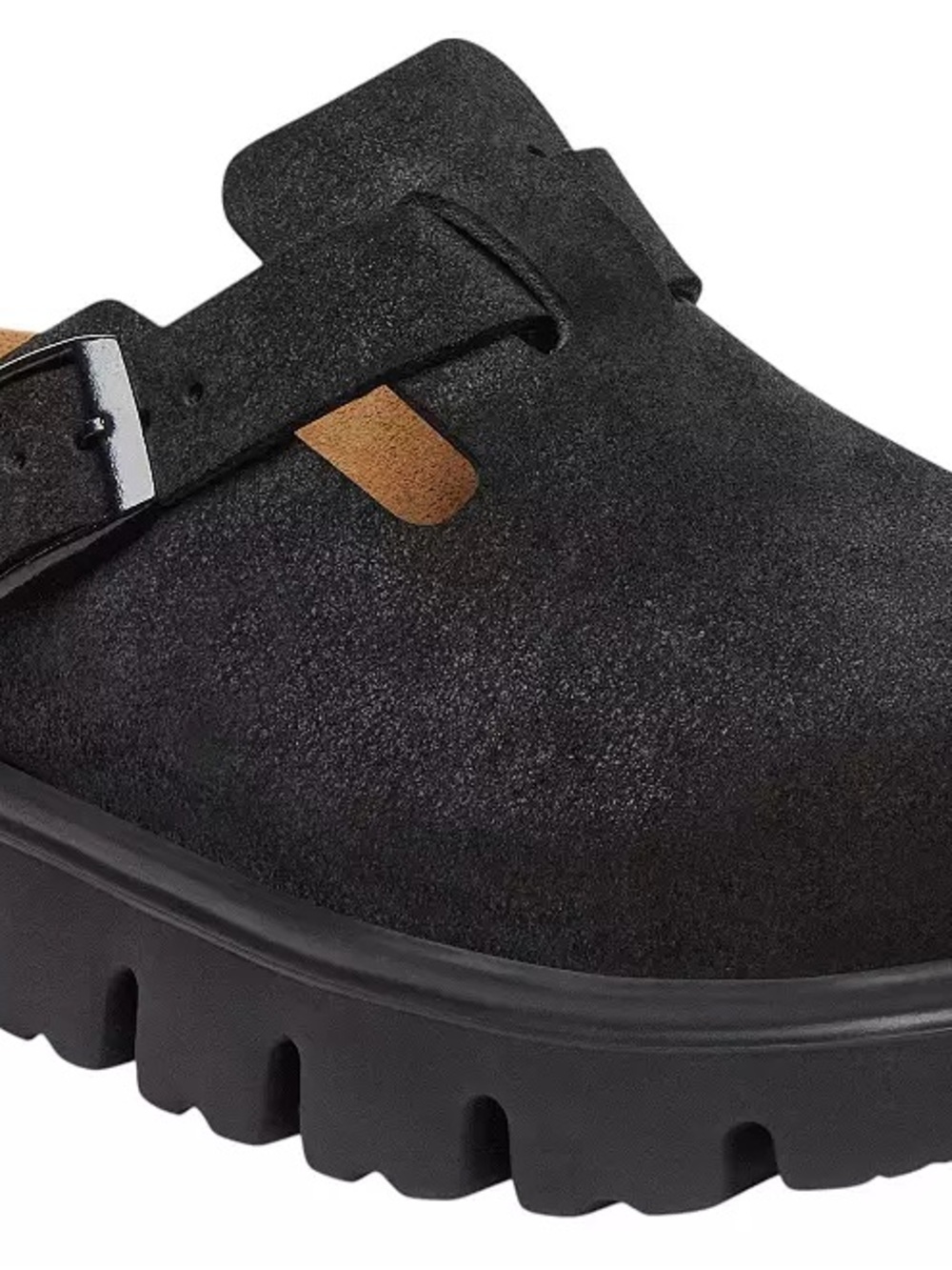 Like New Birkenstock papillot Boston Chunky Papillio black suede clogs 9 us